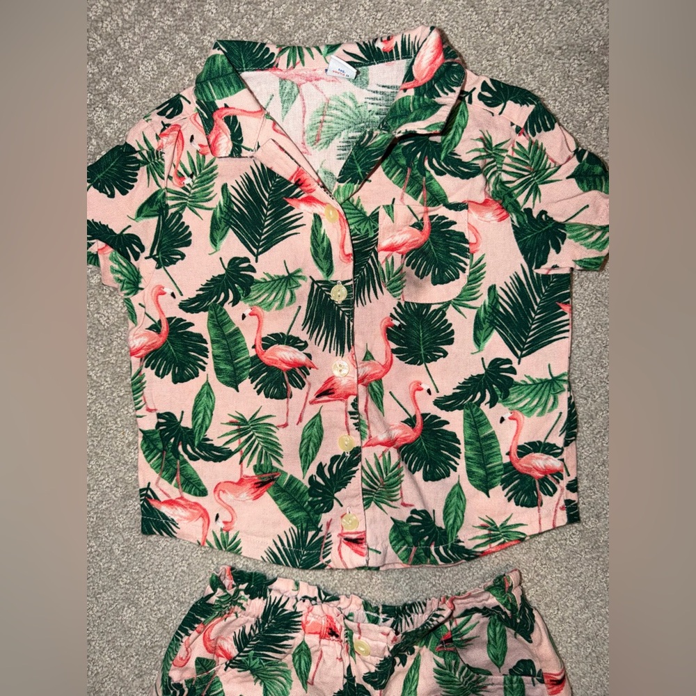 Kids Tropical Flamingo Matching Set Size 5T - Picture 6 of 8